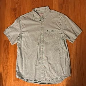 short sleeve blue button down summer shirt